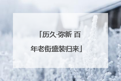 历久·弥新 百年老街盛装归来