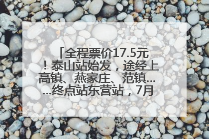 全程票价17.5元！泰山站始发，途经上高镇、燕家庄、范镇……终点站东营站，7月1日开通！