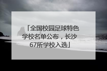 全国校园足球特色学校名单公布，长沙67所学校入选