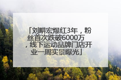 刘畊宏爆红3年，粉丝首次跌破6000万，线下运动品牌门店开业一周实景曝光