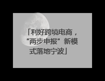 利好跨境电商，“两步申报”新模式落地宁波