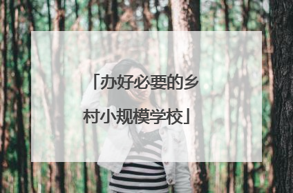办好必要的乡村小规模学校