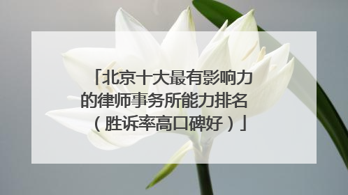 北京十大最有影响力的律师事务所能力排名（胜诉率高口碑好）