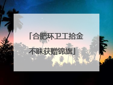 合肥环卫工拾金不昧获赠锦旗