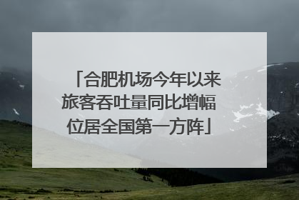 合肥机场今年以来旅客吞吐量同比增幅位居全国第一方阵