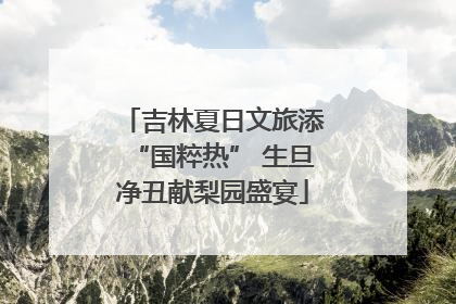 吉林夏日文旅添“国粹热” 生旦净丑献梨园盛宴