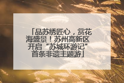 品苏绣匠心，赏花海盛景！苏州高新区开启“苏城环游记”首条非遗主题游