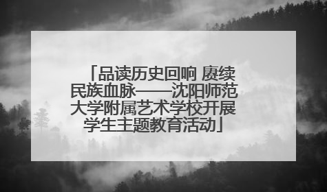 品读历史回响 赓续民族血脉——沈阳师范大学附属艺术学校开展学生主题教育活动