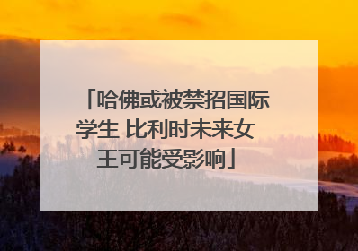 哈佛或被禁招国际学生 比利时未来女王可能受影响