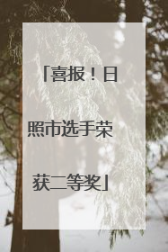 喜报！日照市选手荣获二等奖