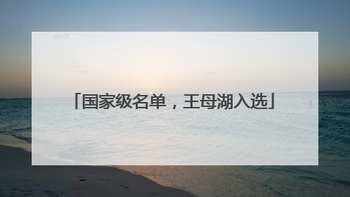 国家级名单，王母湖入选