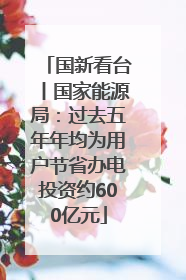 国新看台丨国家能源局：过去五年年均为用户节省办电投资约600亿元