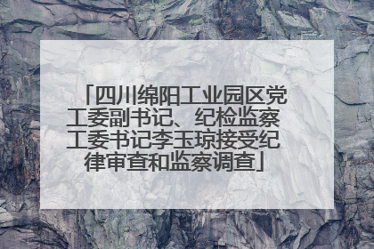 四川绵阳工业园区党工委副书记、纪检监察工委书记李玉琼接受纪律审查和监察调查