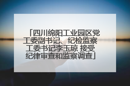 四川绵阳工业园区党工委副书记、纪检监察工委书记李玉琼 接受纪律审查和监察调查