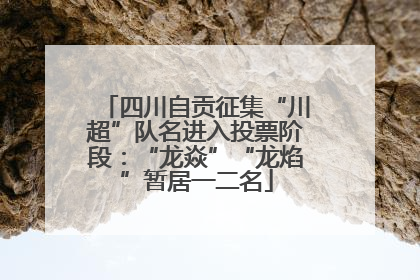 四川自贡征集“川超”队名进入投票阶段：“龙焱”“龙焰”暂居一二名
