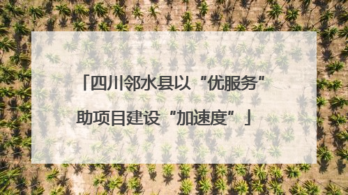 四川邻水县以“优服务”助项目建设“加速度”