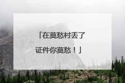 在莫愁村丢了证件你莫愁！