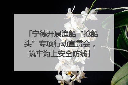 宁德开展渔船“抢船头”专项行动宣贯会，筑牢海上安全防线