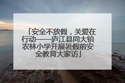 安全不放假，关爱在行动——庐江县同大镇农林小学开展暑假前安全教育大家访