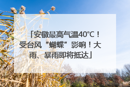 安徽最高气温40℃！受台风“蝴蝶”影响！大雨、暴雨即将抵达