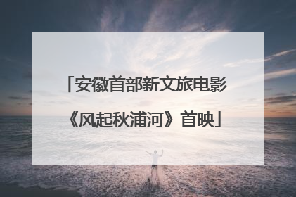 安徽首部新文旅电影《风起秋浦河》首映