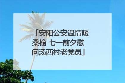 安阳公安温情暖桑榆 七一前夕慰问汤西村老党员