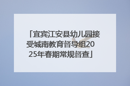 宜宾江安县幼儿园接受城南教育督导组2025年春期常规督查