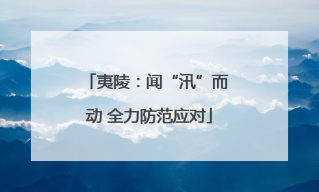 夷陵：闻“汛”而动 全力防范应对