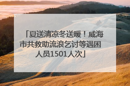 夏送清凉冬送暖！威海市共救助流浪乞讨等遇困人员1501人次