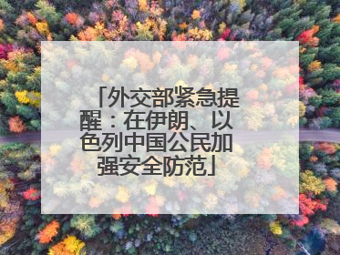 外交部紧急提醒：在伊朗、以色列中国公民加强安全防范