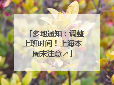多地通知：调整上班时间！上海本周末注意↗