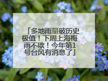 多地雨量破历史极值！下周上海梅雨不歇！今年第1号台风有消息了