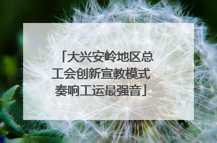 大兴安岭地区总工会创新宣教模式奏响工运最强音
