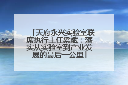 天府永兴实验室联席执行主任梁斌：落实从实验室到产业发展的最后一公里