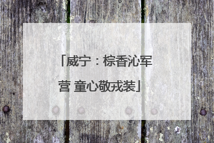威宁：棕香沁军营 童心敬戎装