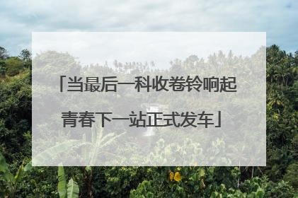 当最后一科收卷铃响起 青春下一站正式发车