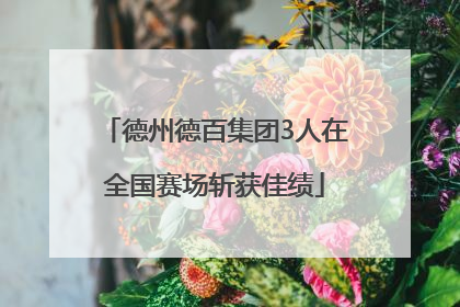 德州德百集团3人在全国赛场斩获佳绩