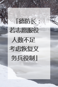 德防长：若志愿服役人数不足 考虑恢复义务兵役制