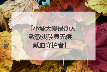 小城大爱最动人 致敬炎陵县无偿献血守护者