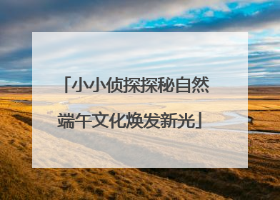小小侦探探秘自然 端午文化焕发新光