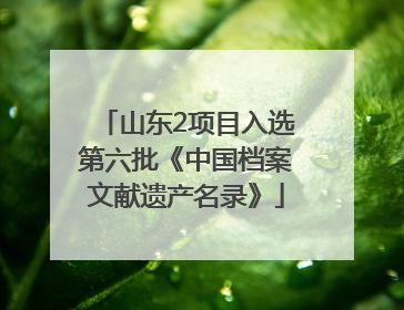山东2项目入选第六批《中国档案文献遗产名录》