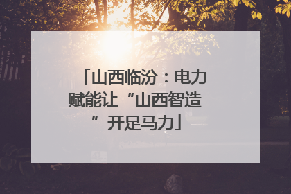 山西临汾：电力赋能让“山西智造”开足马力