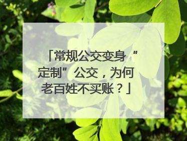 常规公交变身“定制”公交，为何老百姓不买账？