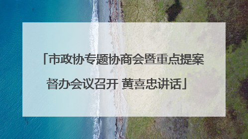 市政协专题协商会暨重点提案督办会议召开 黄喜忠讲话