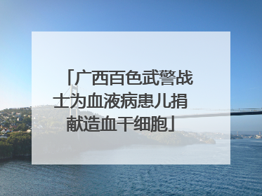 广西百色武警战士为血液病患儿捐献造血干细胞