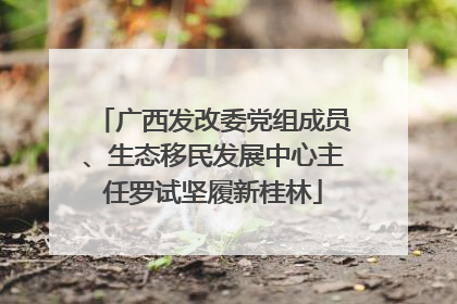 广西发改委党组成员、生态移民发展中心主任罗试坚履新桂林