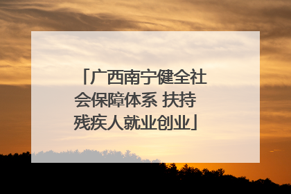 广西南宁健全社会保障体系 扶持残疾人就业创业