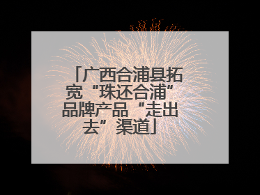 广西合浦县拓宽“珠还合浦”品牌产品“走出去”渠道