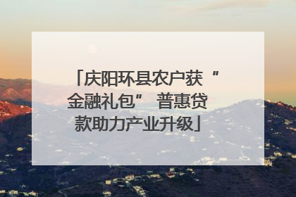 庆阳环县农户获“金融礼包” 普惠贷款助力产业升级