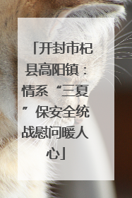 开封市杞县高阳镇：情系“三夏”保安全统战慰问暖人心